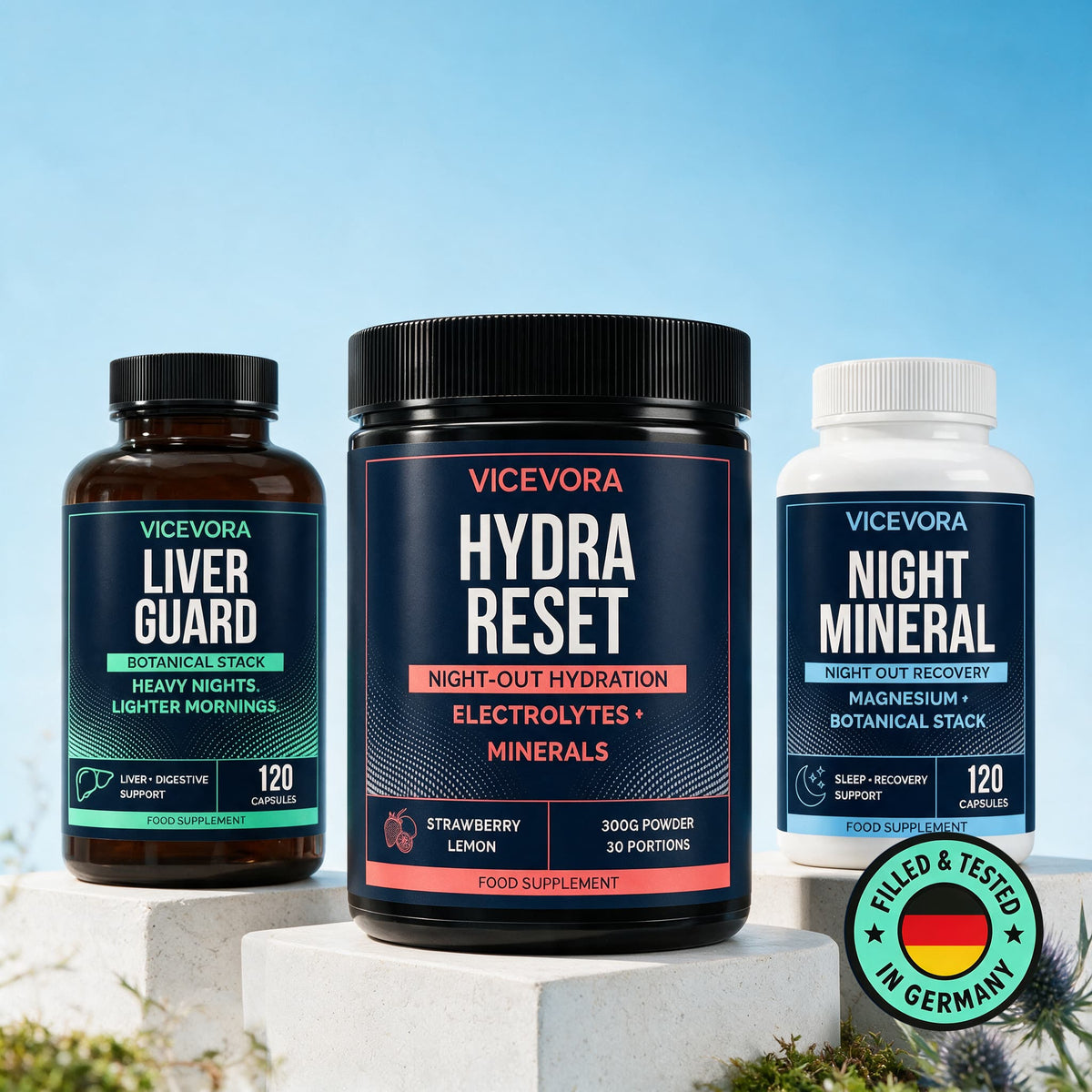 VICEVORA Daily System with Liver Guard, Hydra Reset and Night Mineral