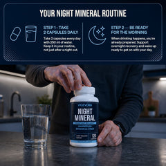 Person taking VICEVORA Night Mineral with water