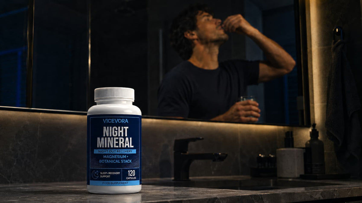 VICEVORA Night Mineral in an evening routine setting