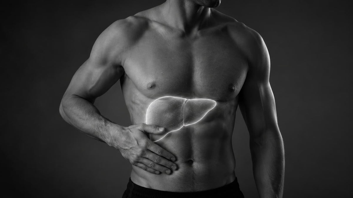 Person holding the upper abdomen representing the liver processing alcohol